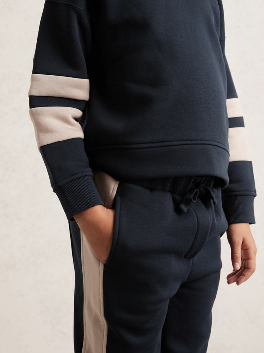 Cotton-Blend Joggers and Hoodie Set in Navy | Reiss Children & Baby Featured