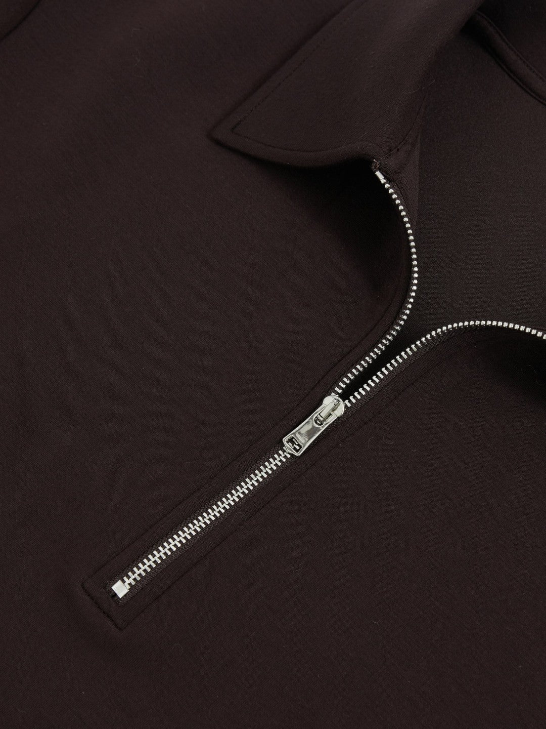 Short-Sleeve Half-Zip Sweatshirt in Plum Purple | Reiss Women Exclusive