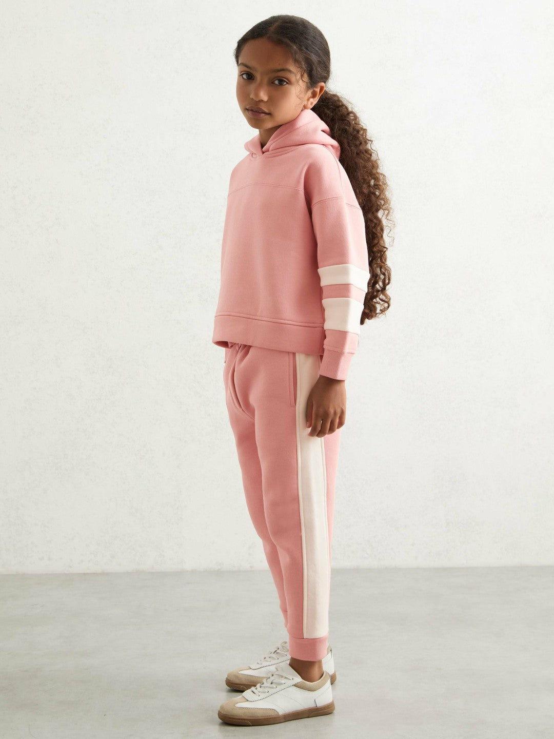 Cotton-Blend Joggers and Hoodie Set in Rose | Reiss Children & Baby Popular