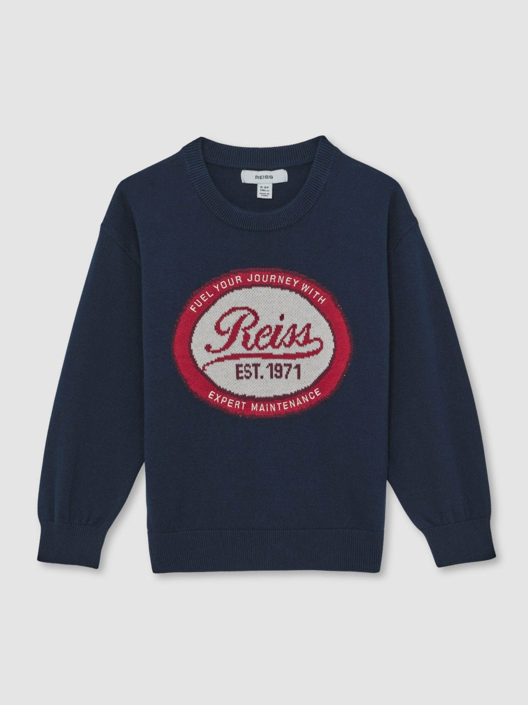 9-13 yrs Cotton Motor Cars Logo Jumper in Navy | Reiss Children & Baby Popular