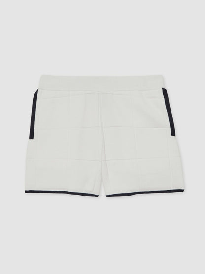 3-9 yrs Tipped Knit Stitch-Detail Shorts in White/Navy | Reiss Children & Baby Popular