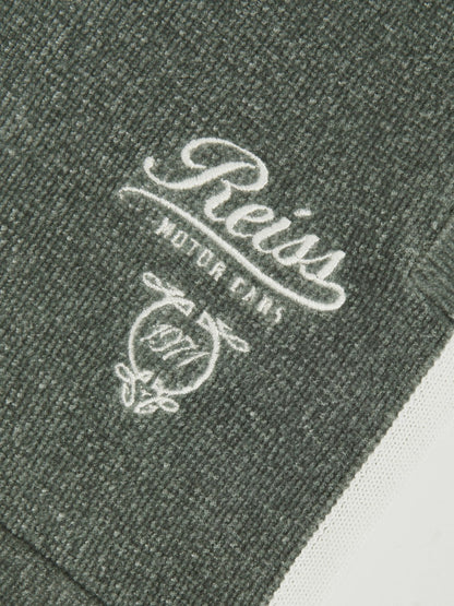 9-13 yrs Chenille Tipped Motor Cars Shorts in Dark Sage Green/White | Reiss Children & Baby Signature
