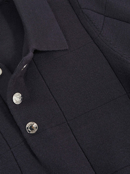 13-14 yrs Stitch-Detail Press-Stud Polo Shirt in Navy Blue | Reiss Children & Baby Exclusive