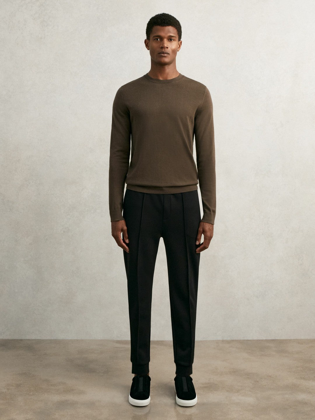 Interlock Drawstring Joggers in Black | Reiss Men Exclusive