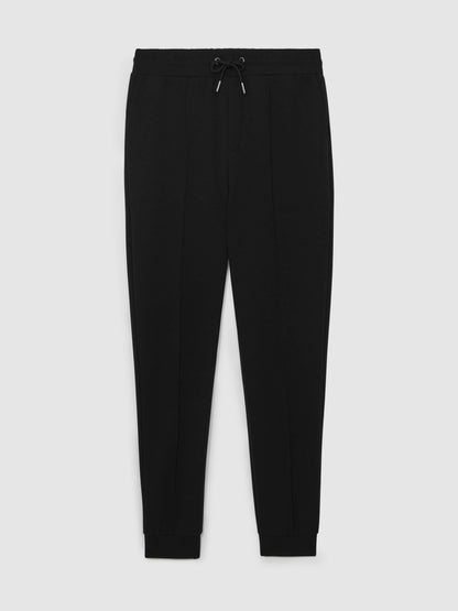 Interlock Drawstring Joggers in Black | Reiss Men Exclusive