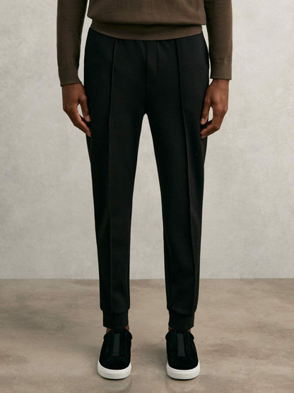 Interlock Drawstring Joggers in Black | Reiss Men Exclusive