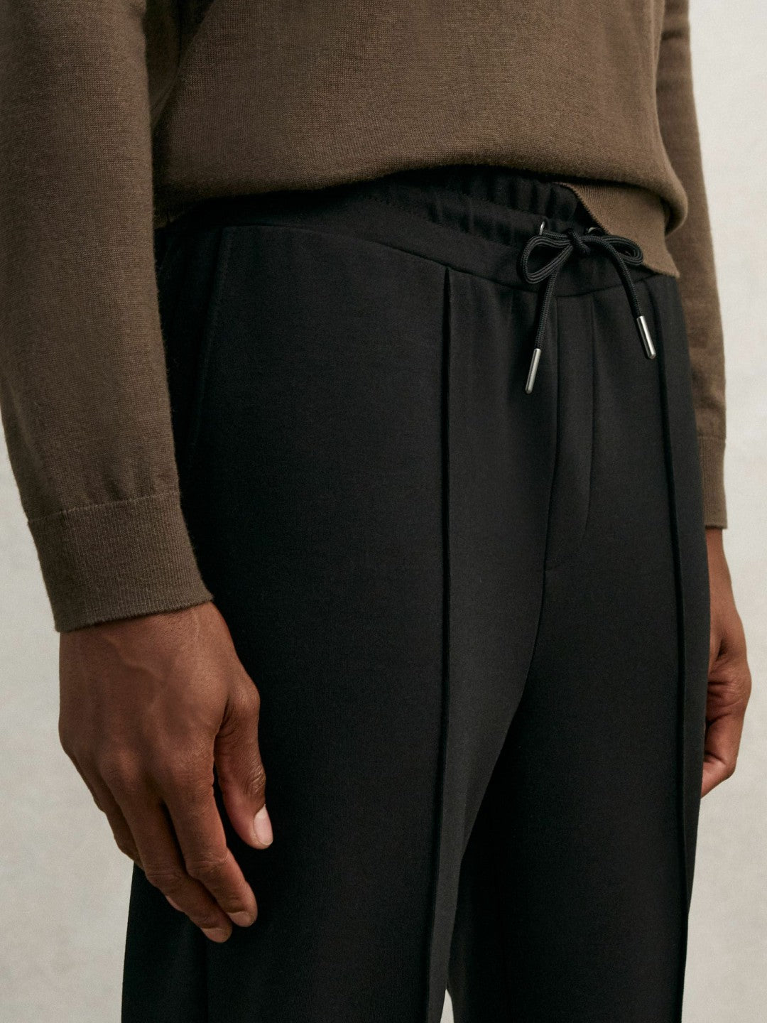 Interlock Drawstring Joggers in Black | Reiss Men Exclusive
