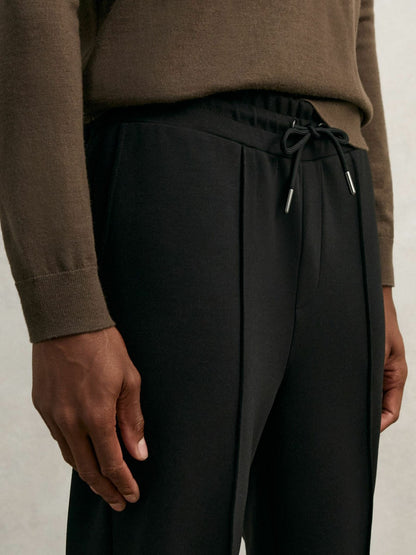 Interlock Drawstring Joggers in Black | Reiss Men Exclusive