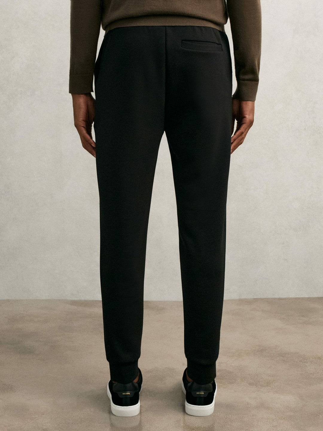 Interlock Drawstring Joggers in Black | Reiss Men Exclusive