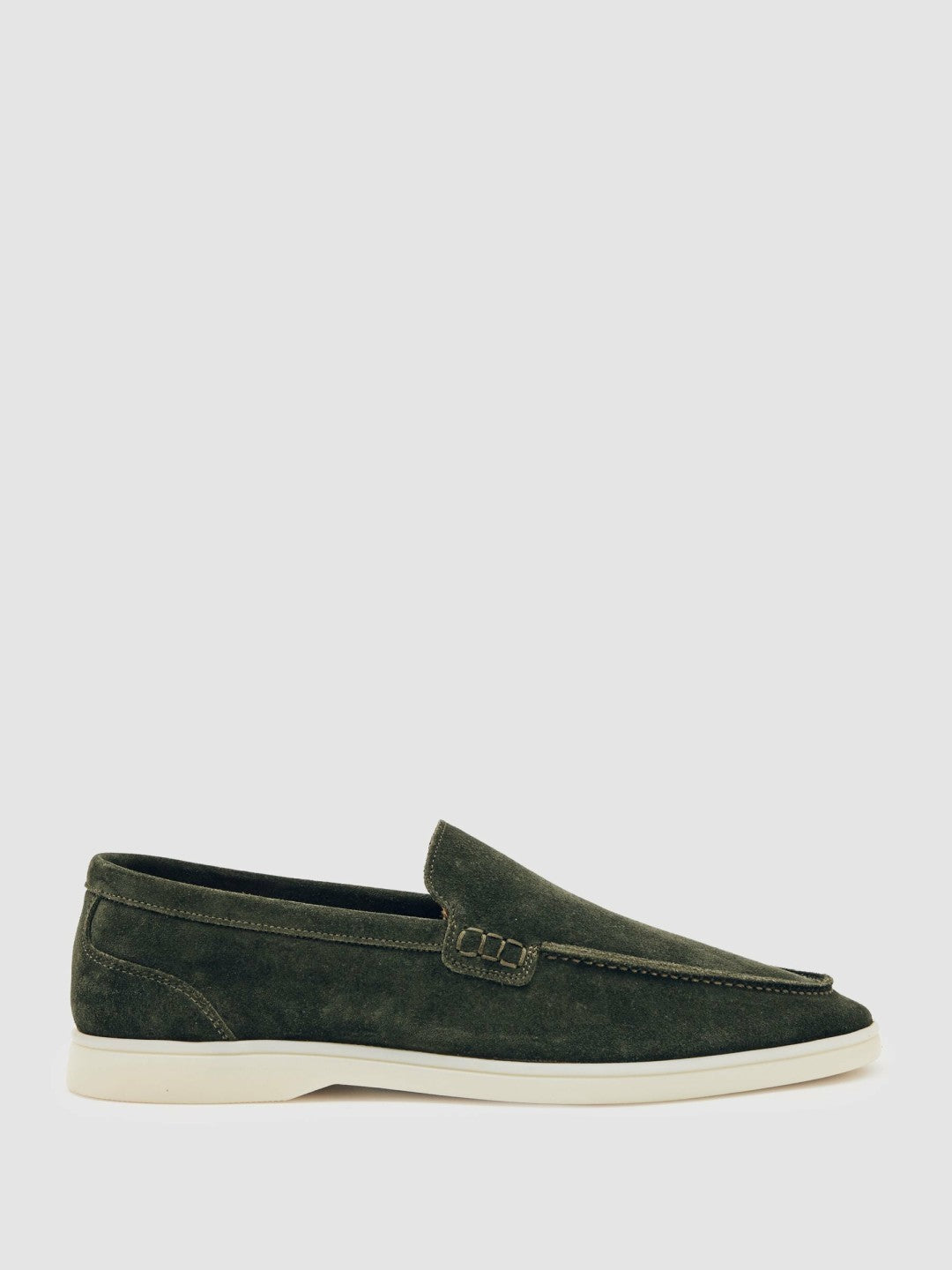 Suede Slip-On Loafers in Forest Green | Reiss Men Best Seller