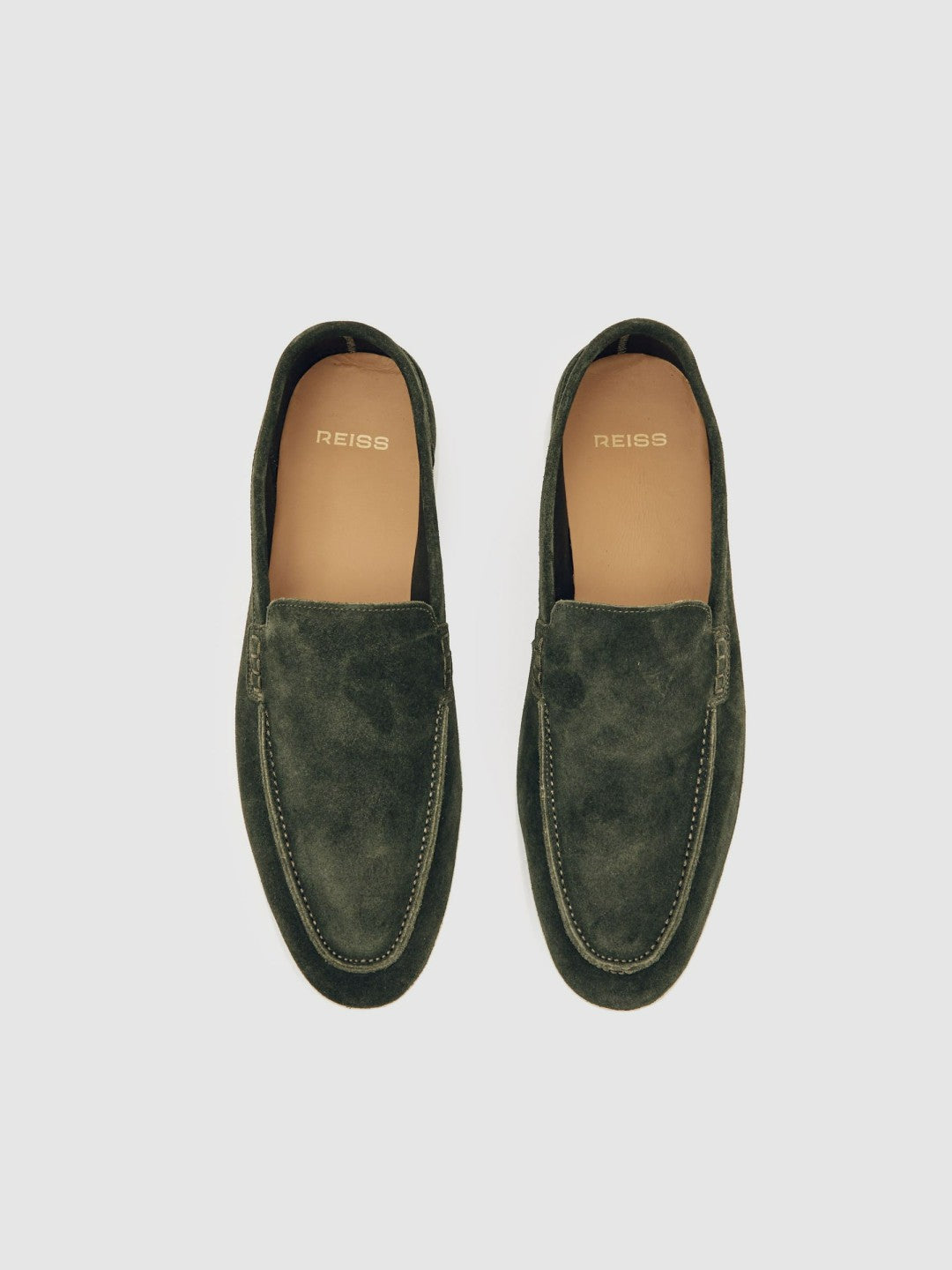 Suede Slip-On Loafers in Forest Green | Reiss Men Best Seller