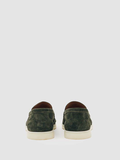 Suede Slip-On Loafers in Forest Green | Reiss Men Best Seller