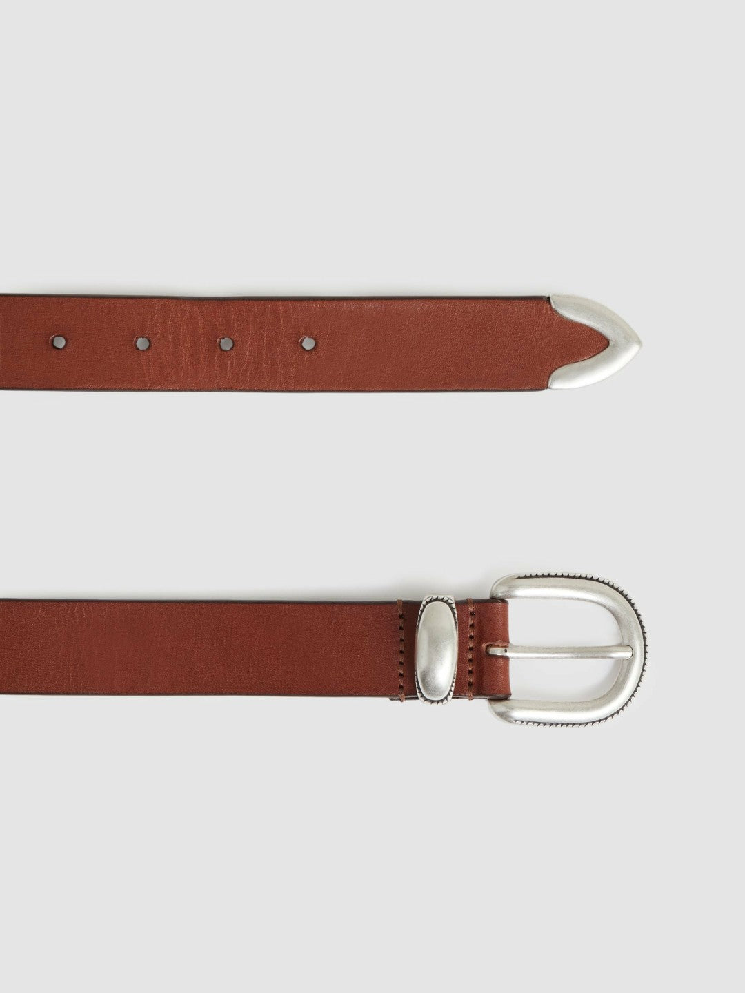 Leather Western Belt in Tan Brown | Reiss Men Premium