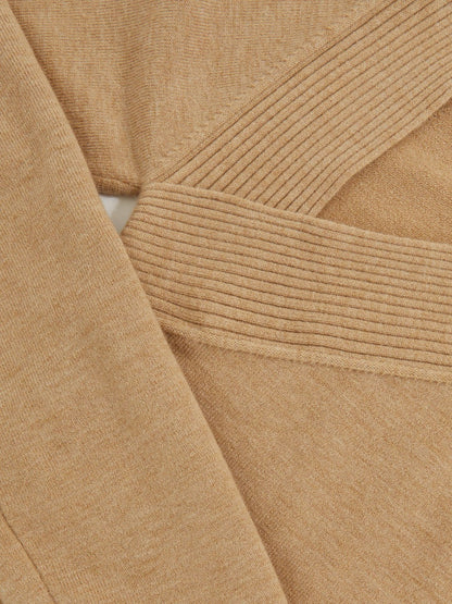 Wool-Blend Asymmetric Knit Top in Camel | Reiss Women Best Seller