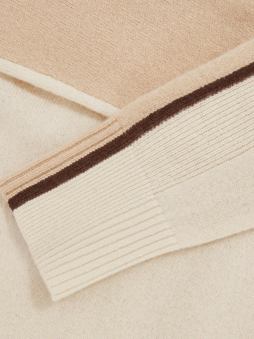 Wool-Blend Colour-Block Jumper With Cashmere in Cream/Neutral | Reiss Women Exclusive