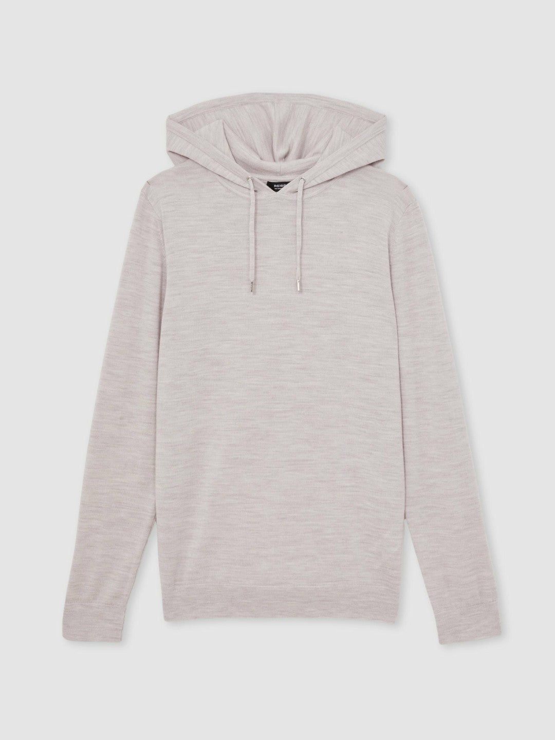 Merino Wool Drawstring Hoodie in Wicker Brown Melange | Reiss Men Trending