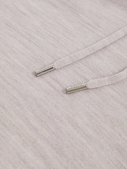 Merino Wool Drawstring Hoodie in Wicker Brown Melange | Reiss Men Trending