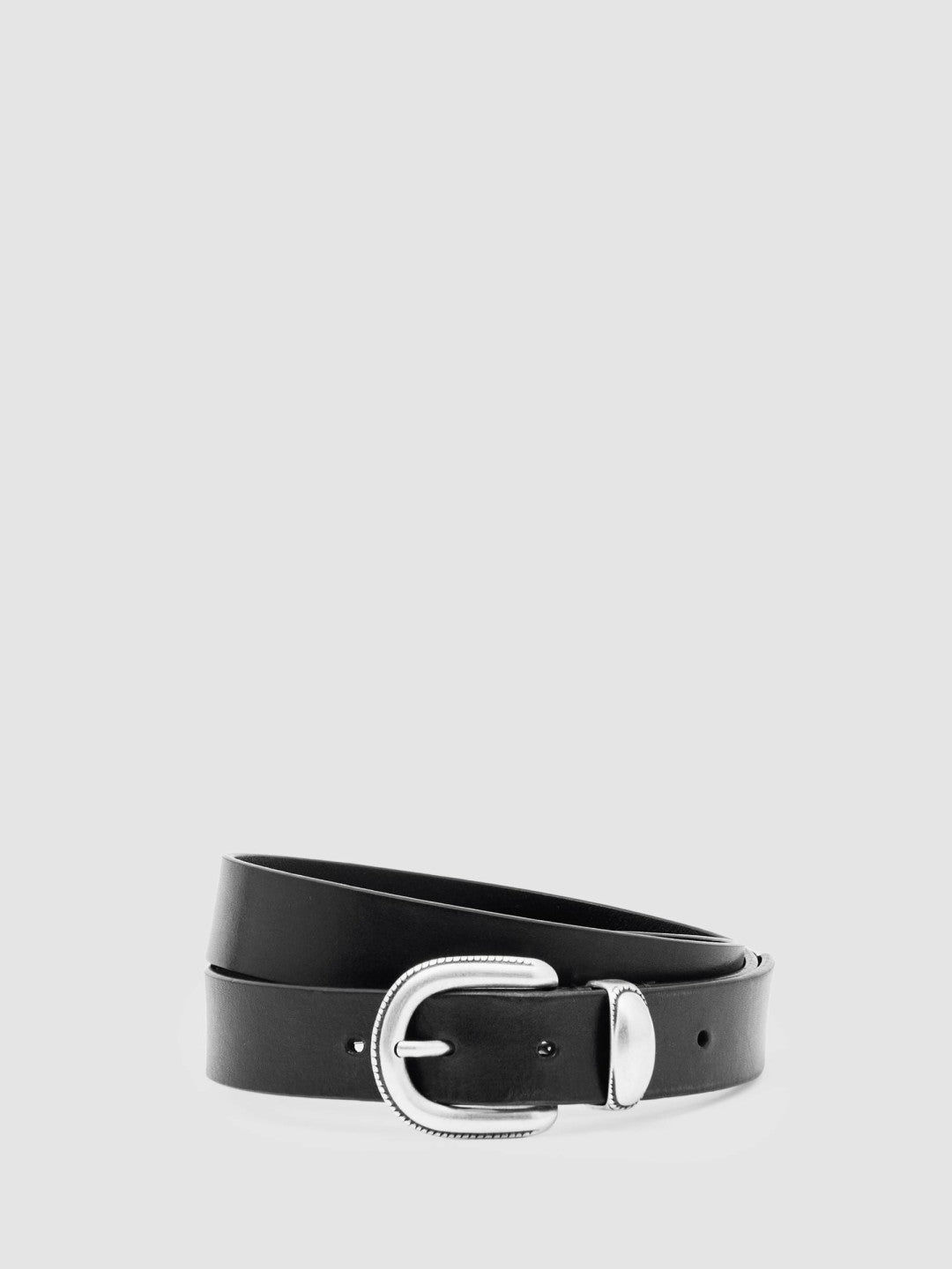 Leather Western Belt in Black | Reiss Men Trending