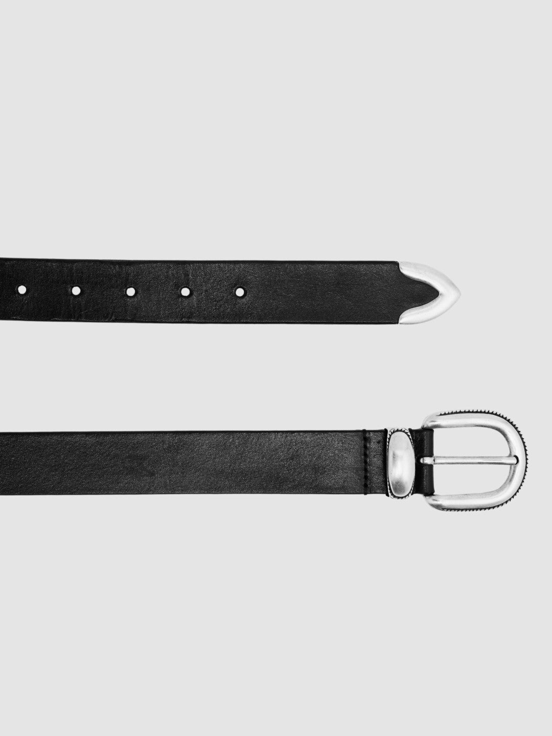 Leather Western Belt in Black | Reiss Men Trending