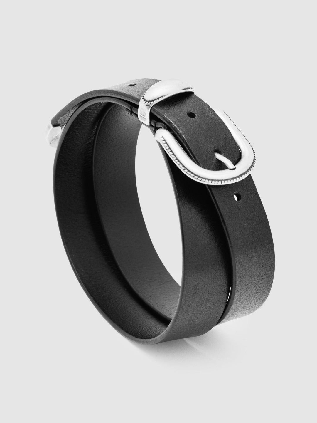 Leather Western Belt in Black | Reiss Men Trending