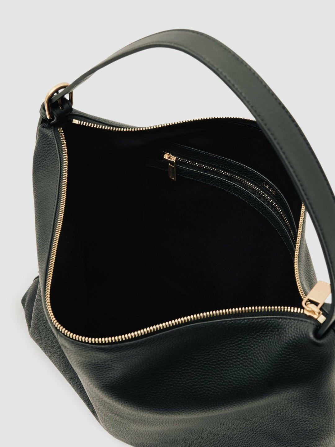 Grained Leather Tote Bag in Black | Reiss Women Premium