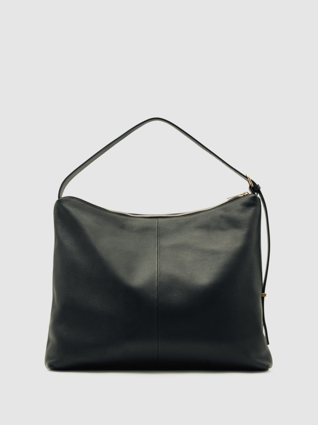 Grained Leather Tote Bag in Black | Reiss Women Premium