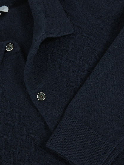 13-14 yrs Wool V-Stitch Button-Through Cardigan in Navy Blue | Reiss Children & Baby Featured