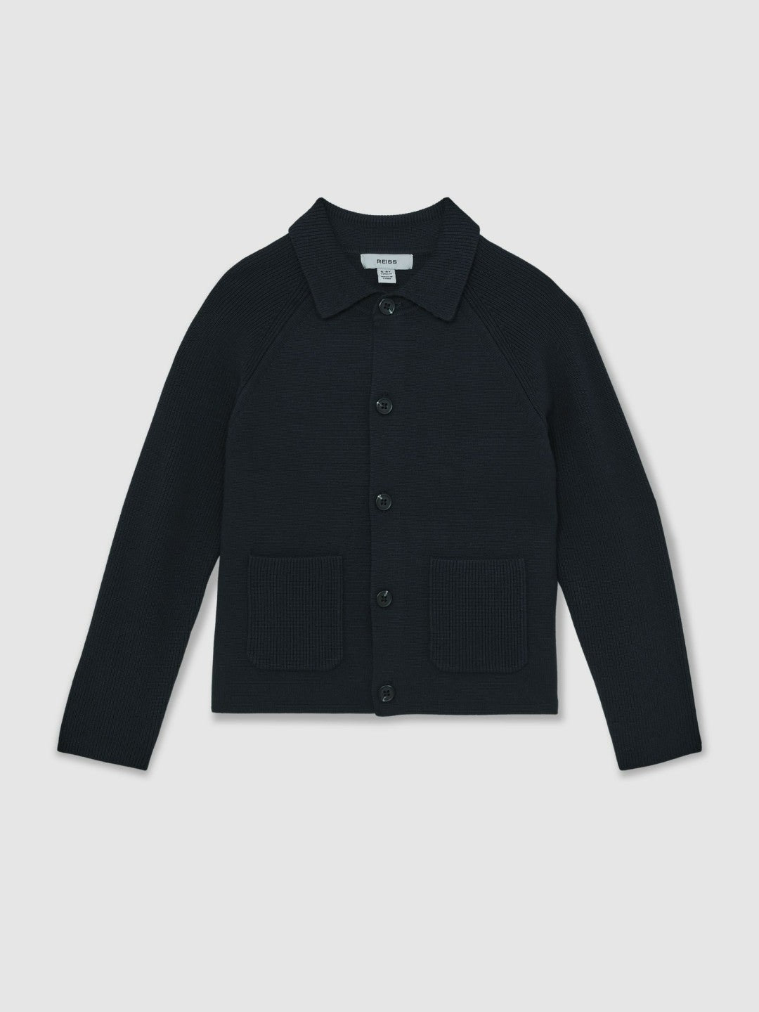 9-13 yrs Button-Through Knitted Cardigan in Navy | Reiss Children & Baby Premium