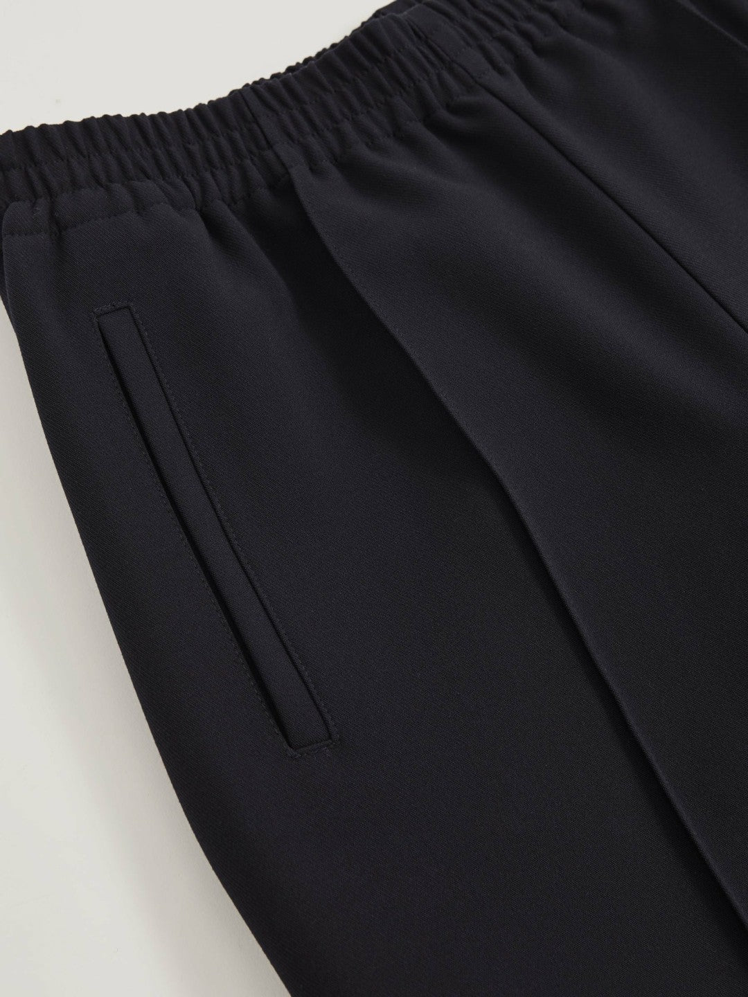 Wide Leg Elasticated Waist Trousers in Navy | Reiss Women Popular