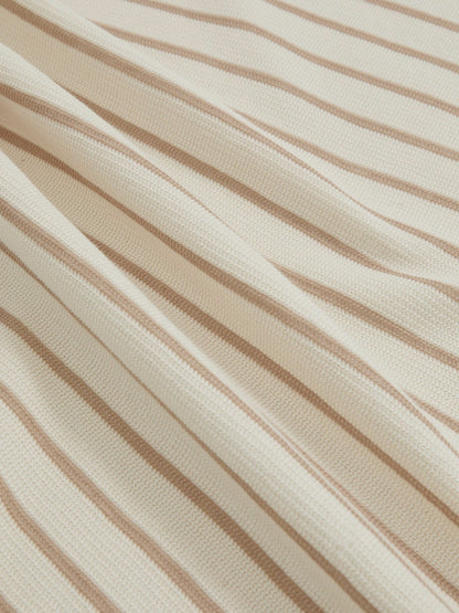 Cotton Textured Stripe T-Shirt in Oatmeal/White | Reiss Men Trending