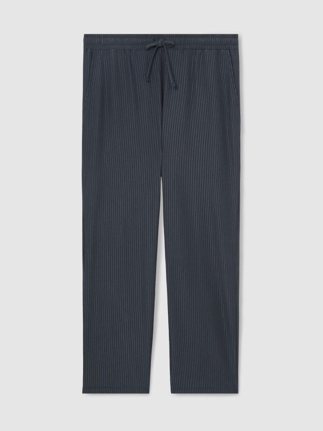Textured Stripe Drawstring Trousers in Petrol Blue | Reiss Men Featured