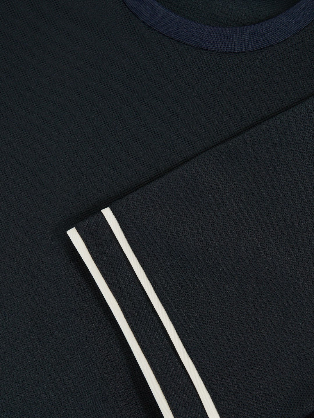 Textured Crew-Neck Tipped T-Shirt in Navy Blue | Reiss Men Featured