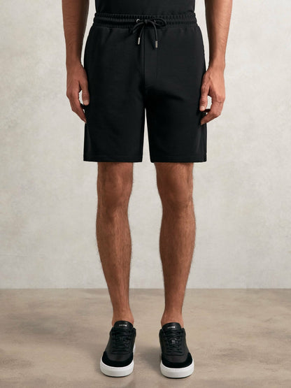 Textured Drawstring Shorts in Black | Reiss Men Recommended