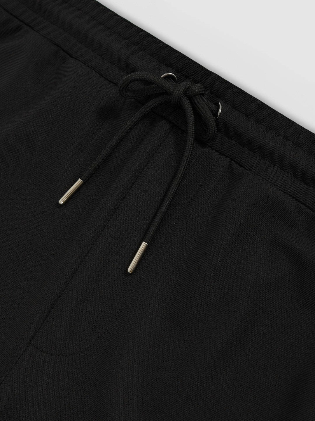 Textured Drawstring Shorts in Black | Reiss Men Recommended