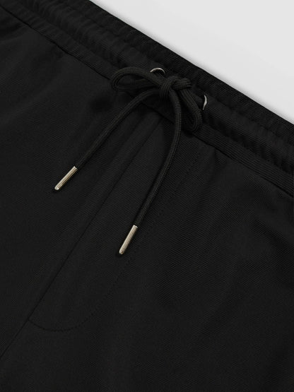 Textured Drawstring Shorts in Black | Reiss Men Recommended