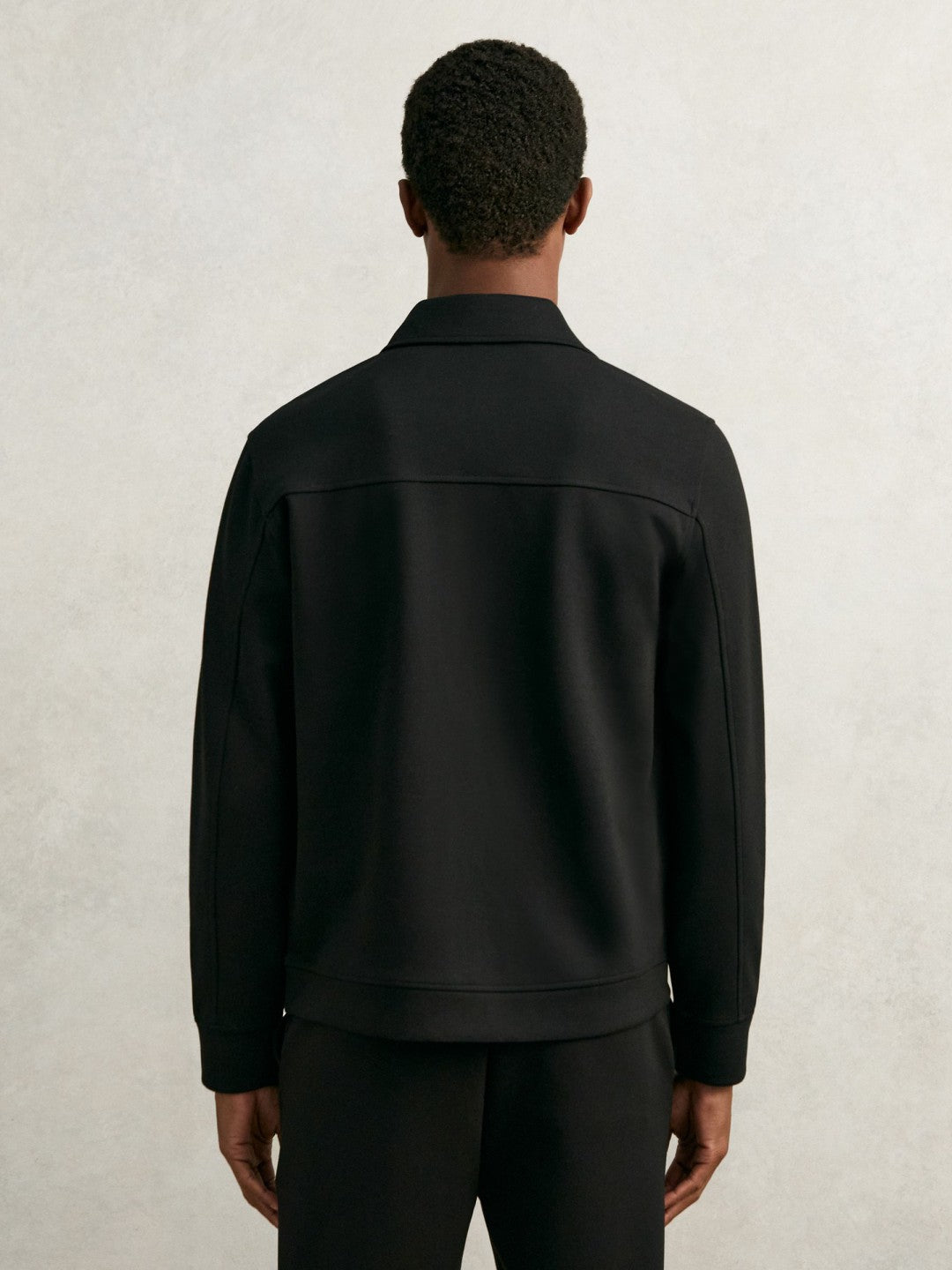 Interlock Zip Through Overshirt in Black | Reiss Men Signature