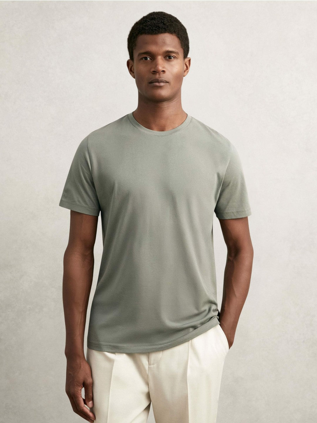 T-Shirts 3 Pack in White/Navy/Dark Sage Green | Reiss Men Best Seller