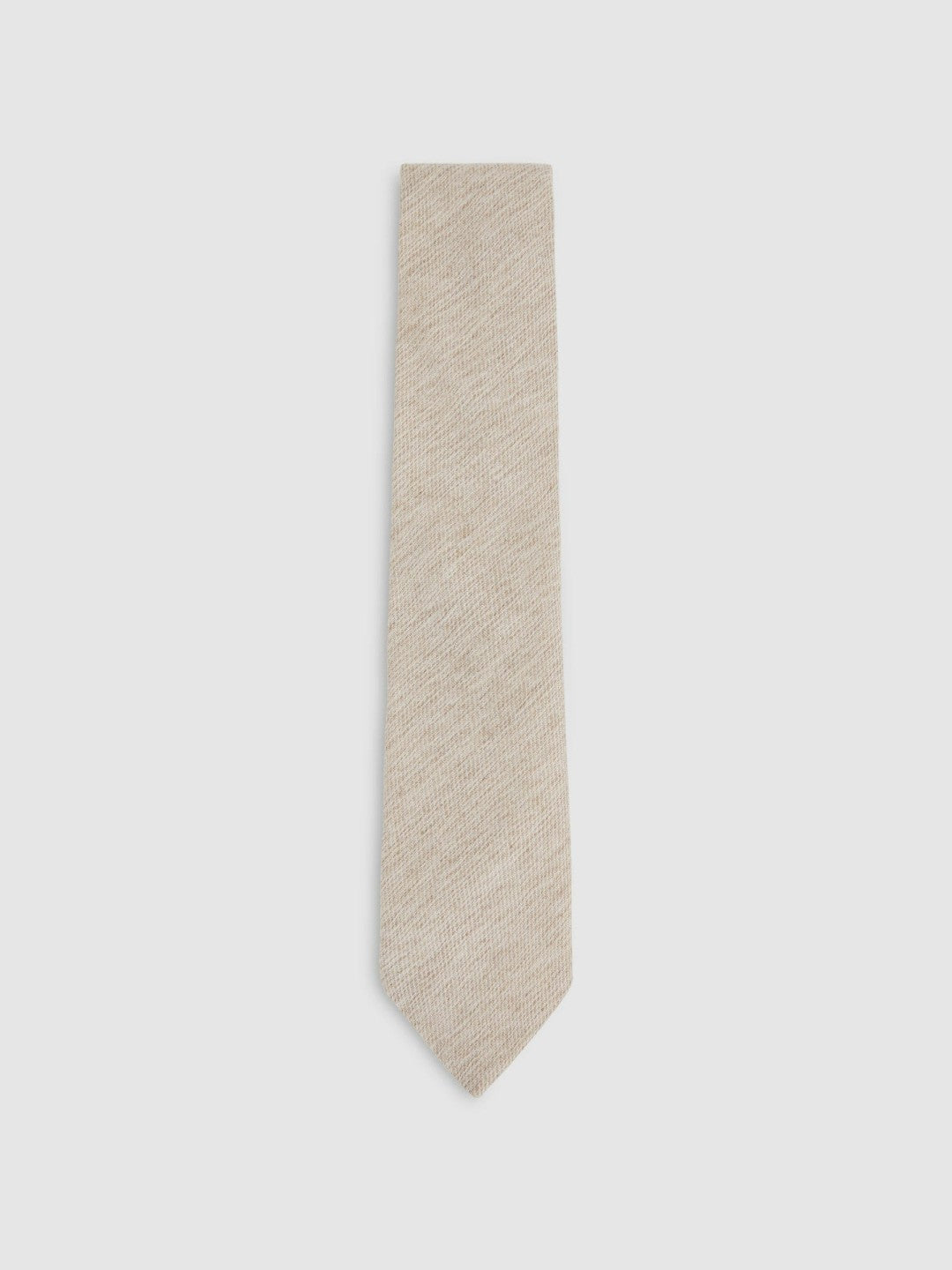 Wool-Silk Textured Tie in Oatmeal | Reiss Men Exclusive