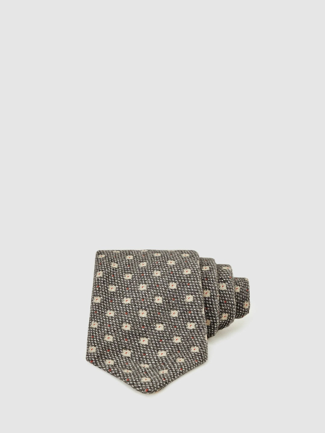 Wool-Silk Floral-Medallion Tie in Grey | Reiss Men Exclusive