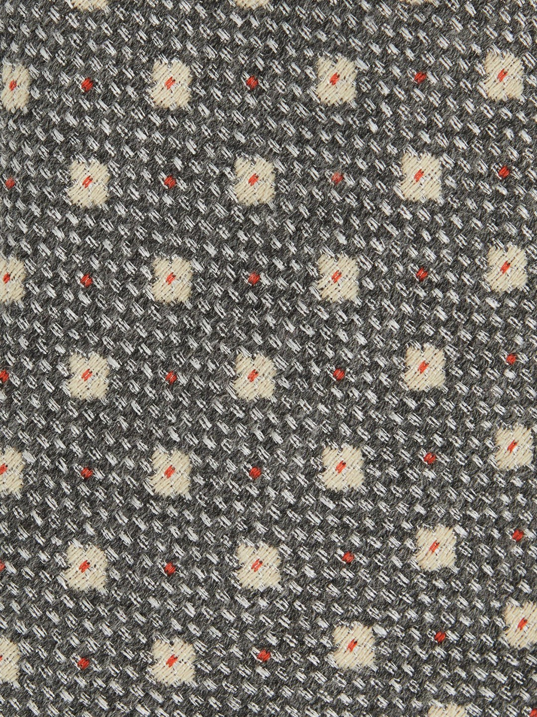 Wool-Silk Floral-Medallion Tie in Grey | Reiss Men Exclusive