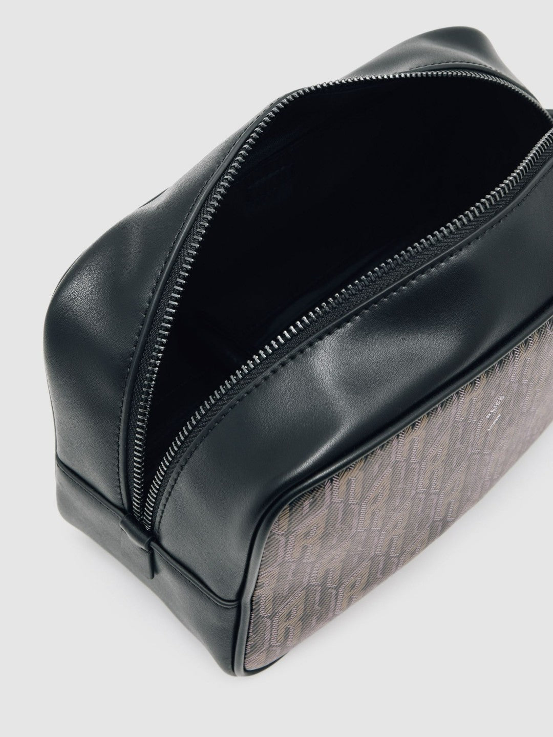 Coated Canvas Monogram Wash Bag in Grey Multi | Reiss Men Popular