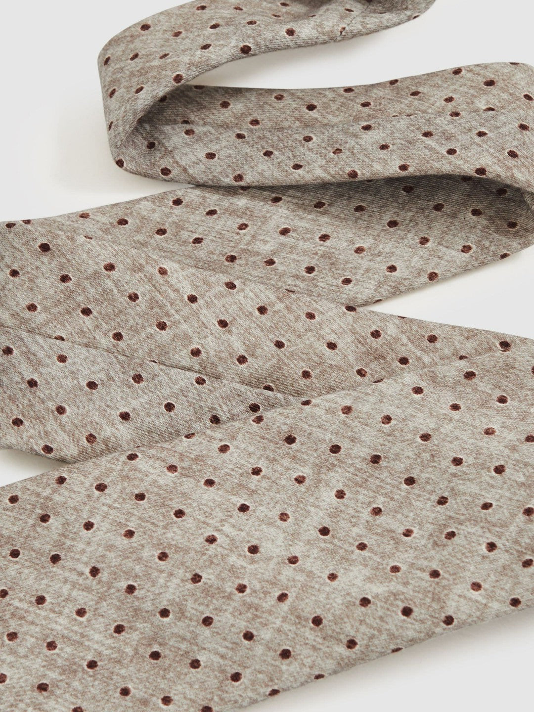 Wool-Cotton Polka-Dot Tie in Grey Melange | Reiss Men New