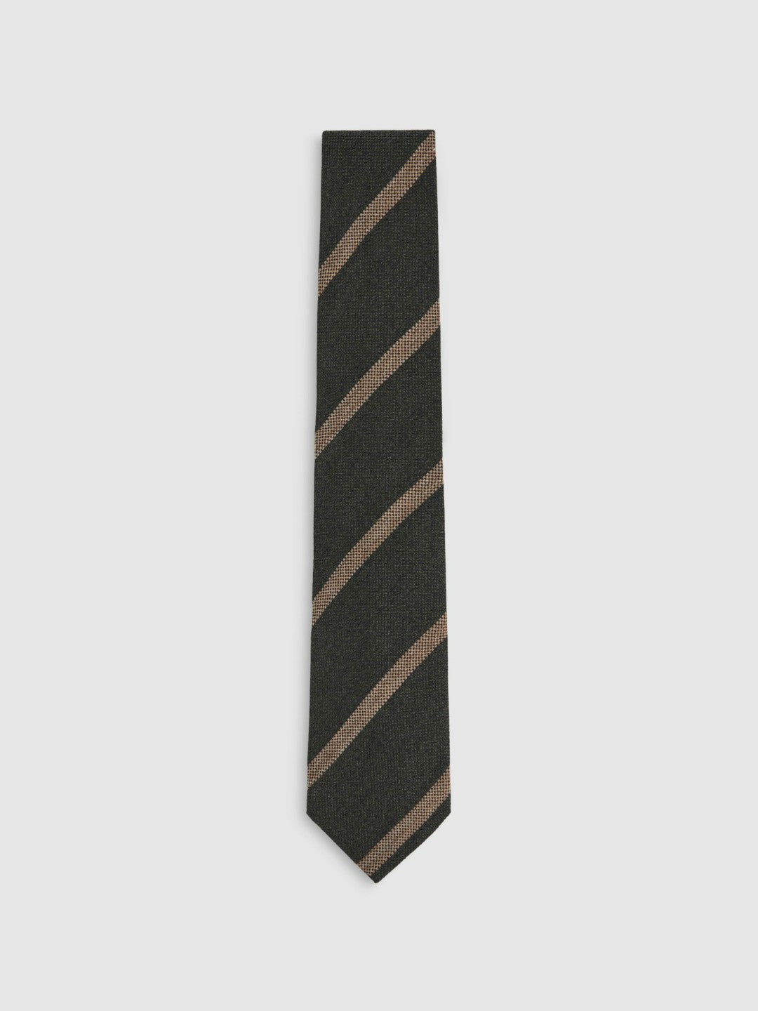 Wool-Silk Striped Tie in Forest Green | Reiss Men Popular