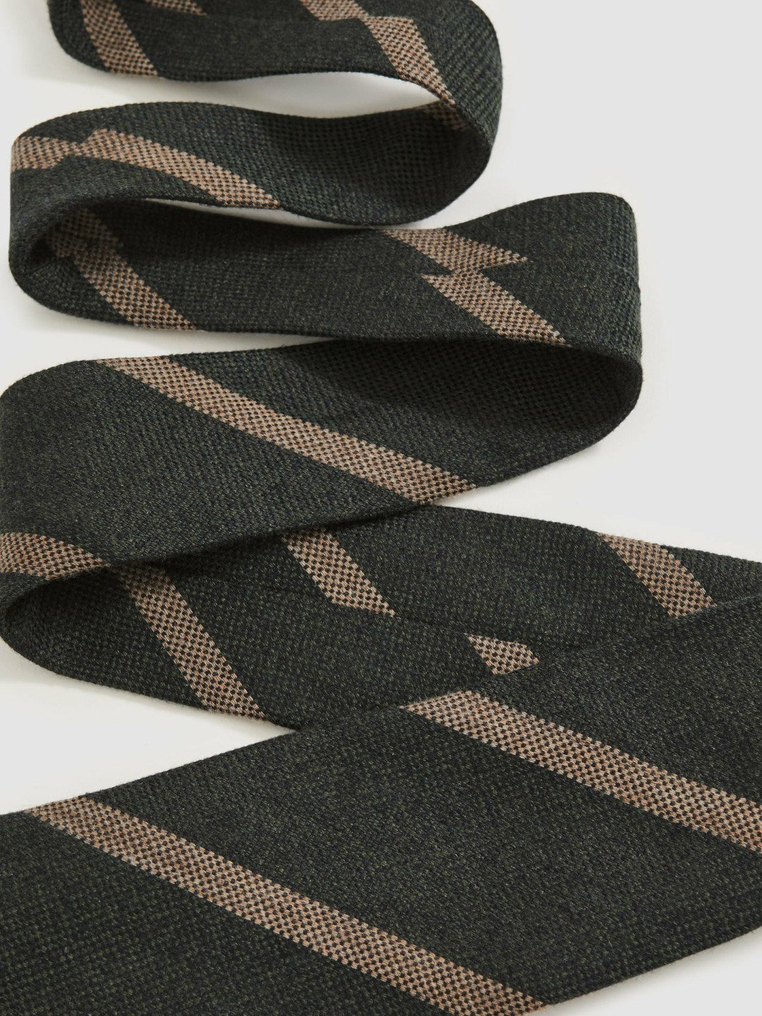 Wool-Silk Striped Tie in Forest Green | Reiss Men Popular