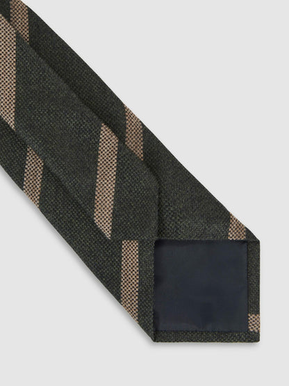 Wool-Silk Striped Tie in Forest Green | Reiss Men Popular