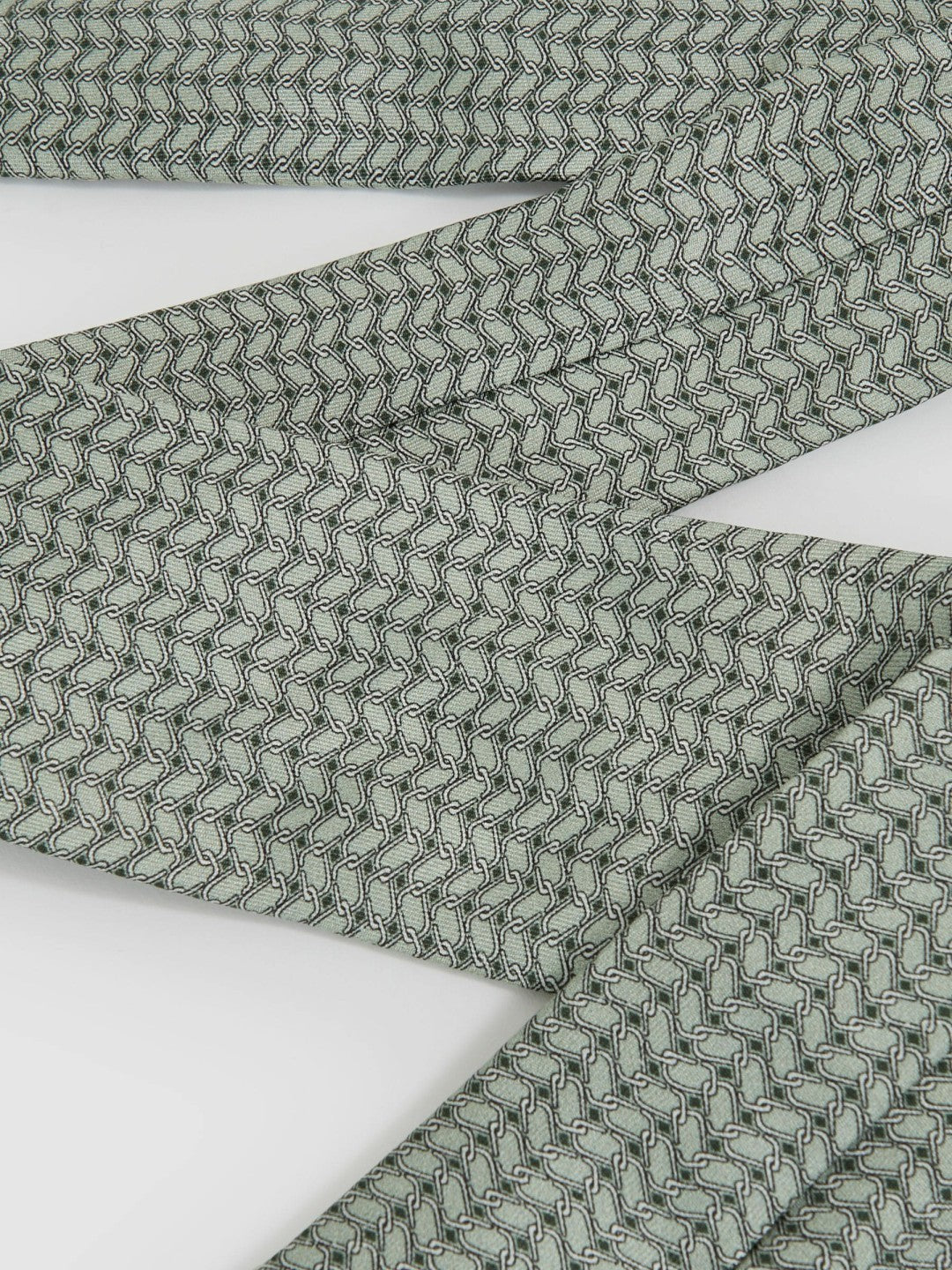 Silk Geometric-Chain Print Tie in Sage | Reiss Men Trending