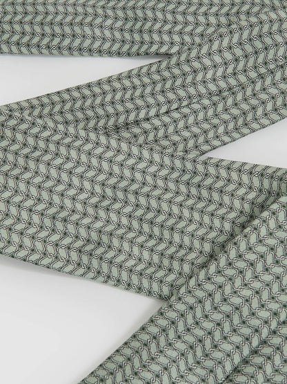 Silk Geometric-Chain Print Tie in Sage | Reiss Men Trending