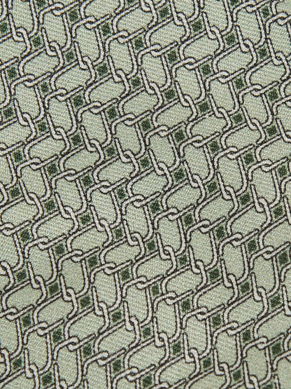 Silk Geometric-Chain Print Tie in Sage | Reiss Men Trending