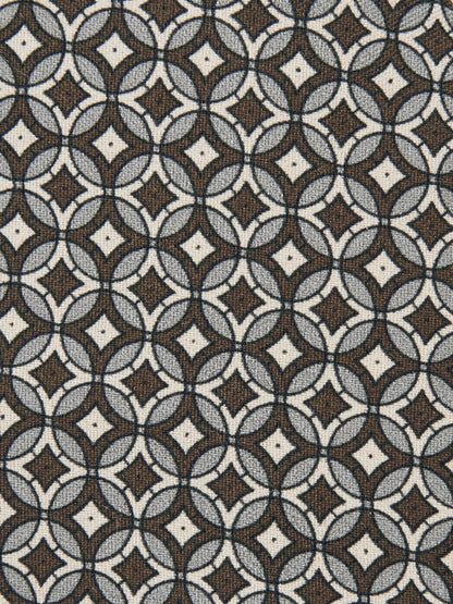 Silk Geometric-Print Tie in Chocolate Brown Multi | Reiss Men Trending