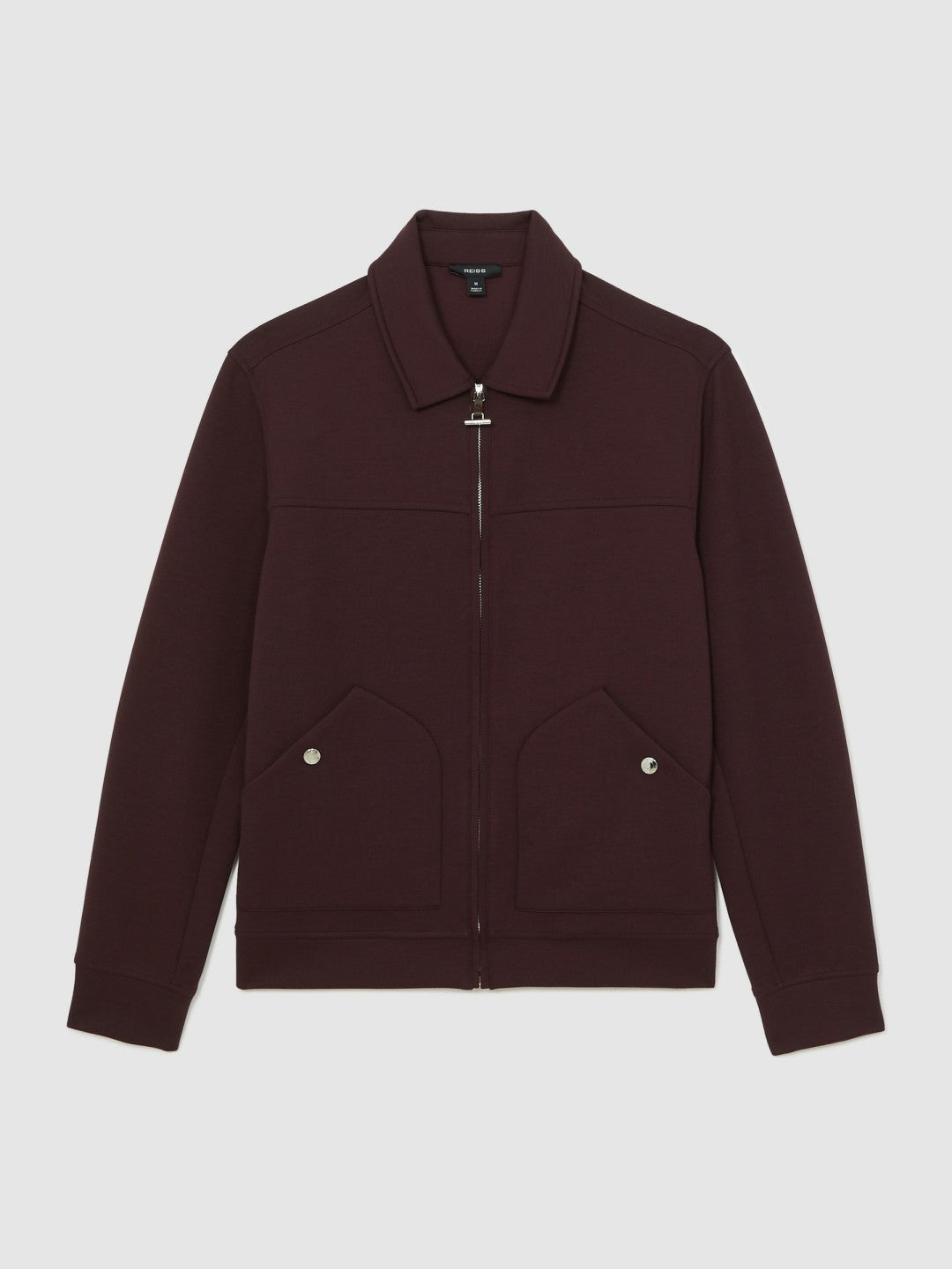 Interlock Zip Through Overshirt in Cherry Red | Reiss Men Trending